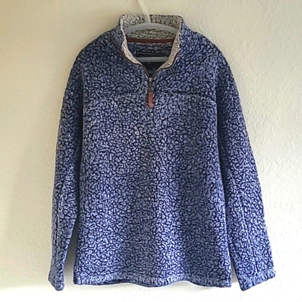 True Grit Fleece Pullover. 1/4 Zip. Size Small. Frosty Tip Navy Scandi Girl.